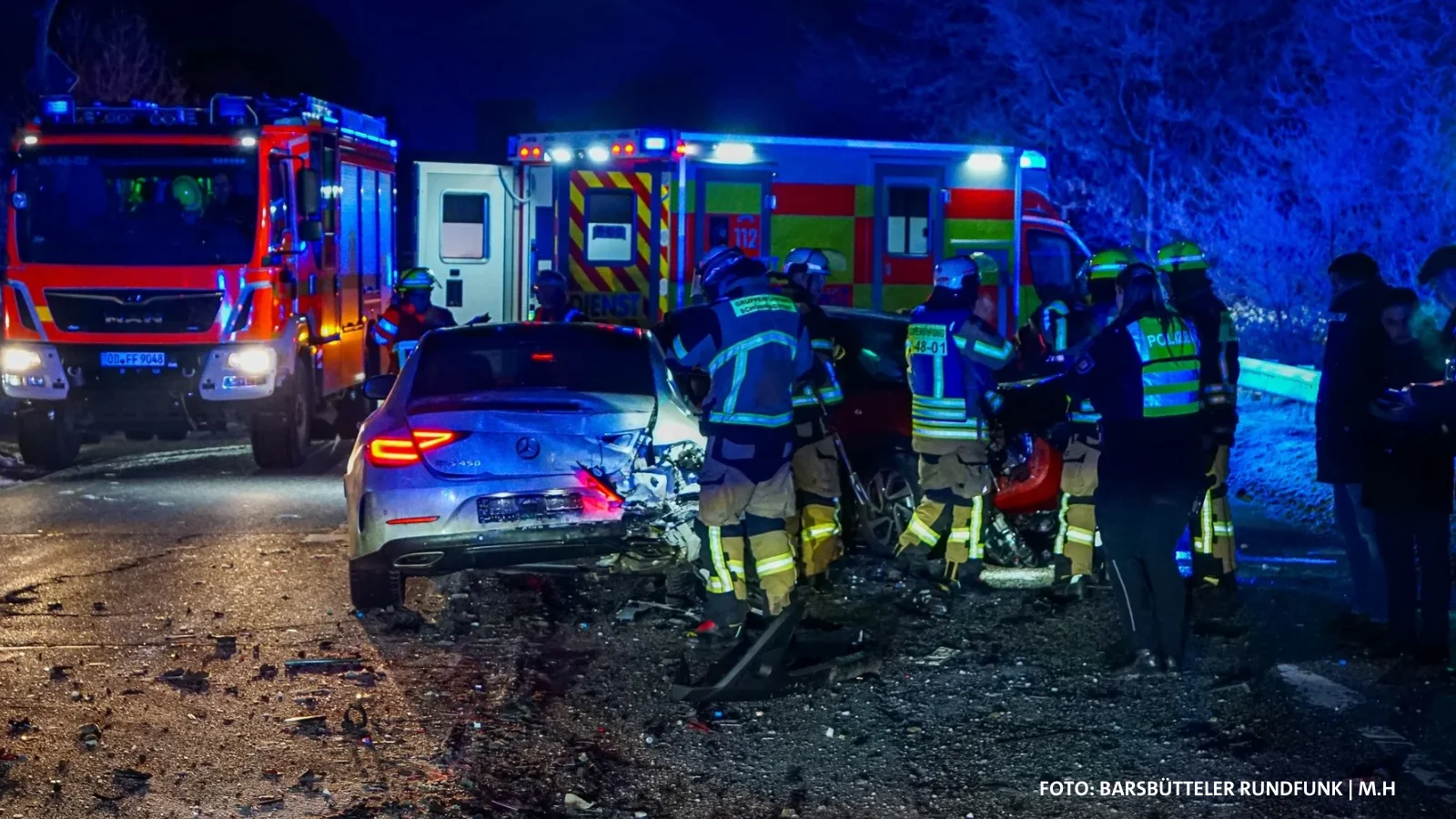 Sieben Verletzte bei Unfall an der A24 – darunter ein Kleinkind